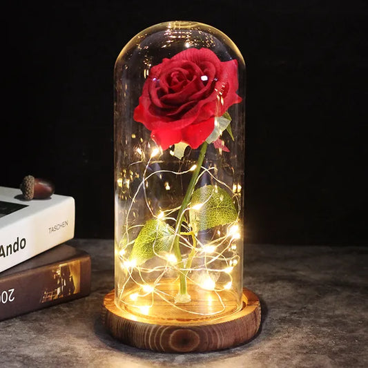 Beauty And The Beast Rose In Glass Dome- Valentine's Day Gift For Her